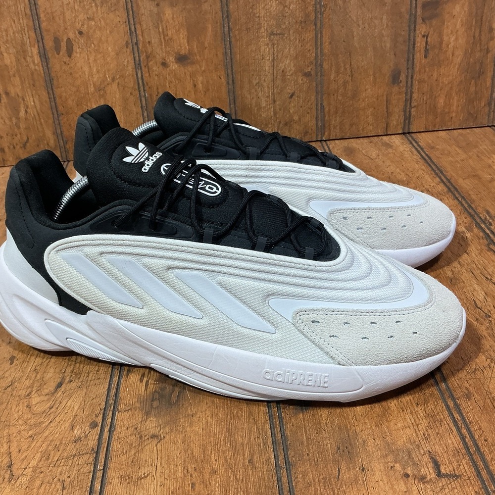 Adidas Mens Ozelia GY1561 White Black Round Toe Lace-Up Running Shoes Size 11.5